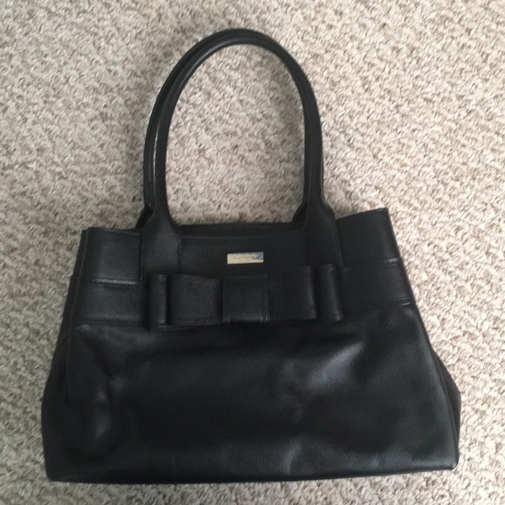 Kate Spade black leather bag with bow detail